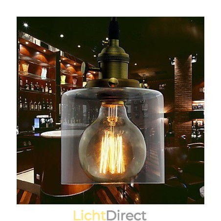 Glazen messing retro vintage industriële kunst café garage hanglamp Glazen messing retro vintage industriële kunst café garage hanglamp