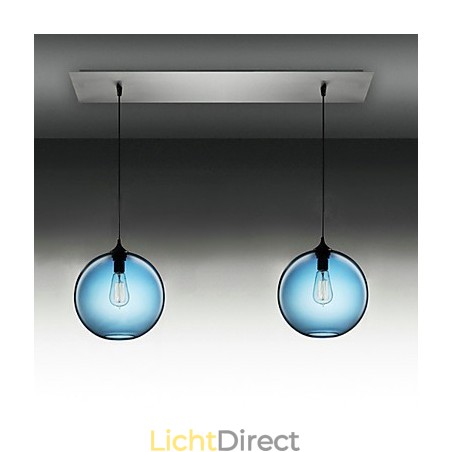 2-lichts moderne glazen hanglamp in rond blauw bubbelontwerp 2-lichts moderne glazen hanglamp in rond blauw bubbelontwerp