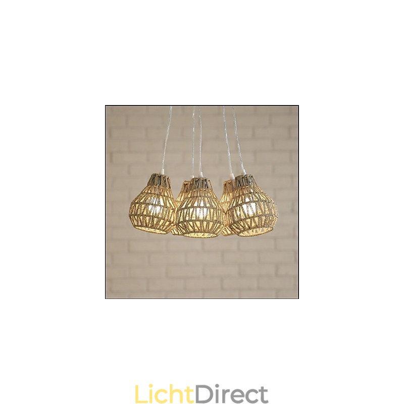 Cage Rope Creatieve RETRO Kunst 5 Hoofd Kroonluchter