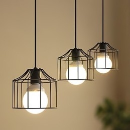 1 lampen landelijke metalen hanglamp