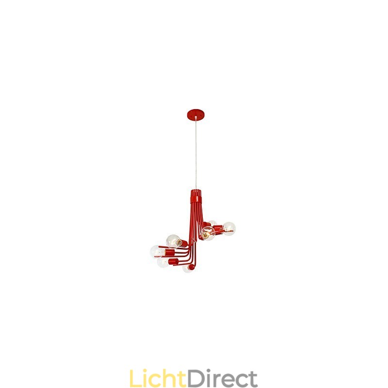 Noord-Amerikaanse stijl moderne karakteristieke 8-lichts hanglamp in rood