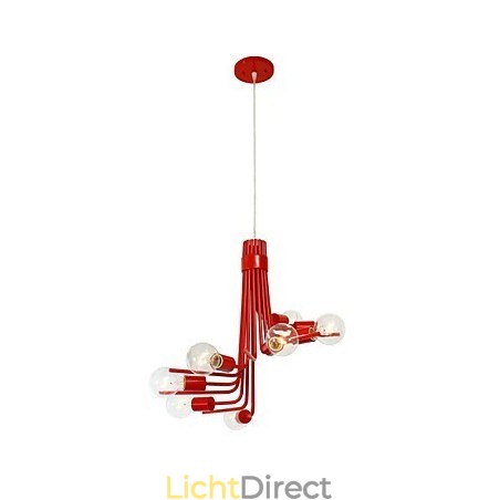 Noord-Amerikaanse stijl moderne karakteristieke 8-lichts hanglamp in rood Noord-Amerikaanse stijl moderne karakteristieke 8-lichts hanglamp in rood