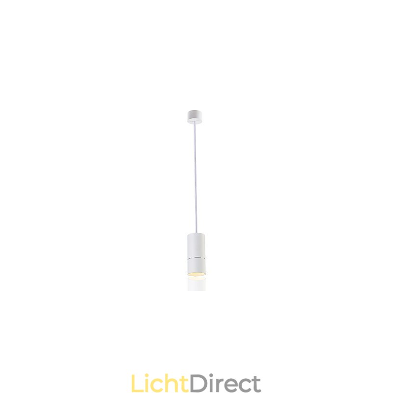GE 05032 8W 136mm 1-lichts mini hanglamp gepoedercoat wit met aluminium
