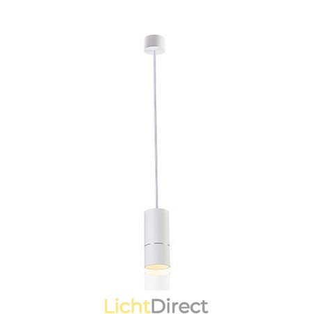 GE 05032 8W 136mm 1-lichts mini hanglamp gepoedercoat wit met aluminium GE 05032 8W 136mm 1-lichts mini hanglamp gepoedercoat wit met aluminium