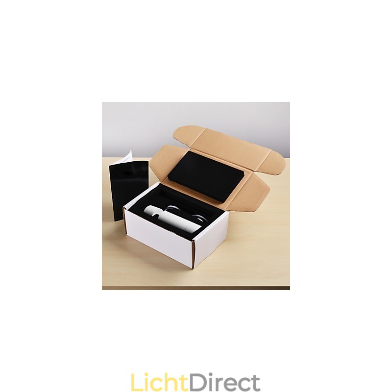 GE 05032 8W 136mm 1-lichts mini hanglamp gepoedercoat wit met aluminium