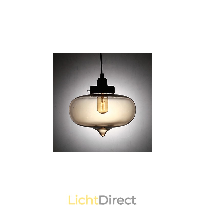Moderne transparante glazen hanglamp met 2 lampen in bubbeldesign