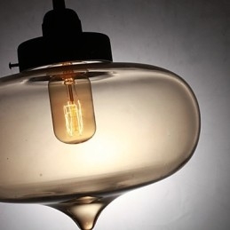 Moderne transparante glazen hanglamp met 2 lampen in bubbeldesign