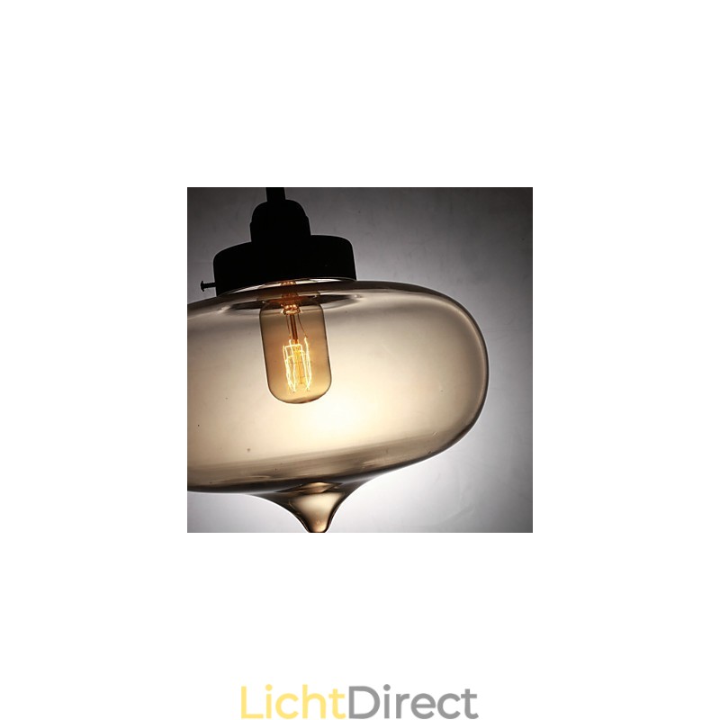 Moderne transparante glazen hanglamp met 2 lampen in bubbeldesign