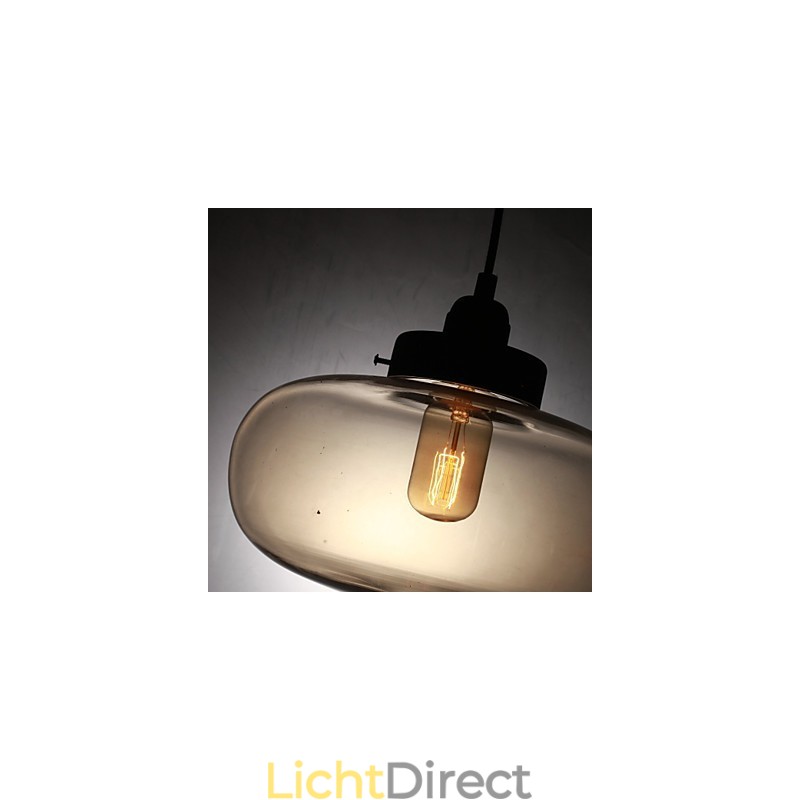 Moderne transparante glazen hanglamp met 2 lampen in bubbeldesign