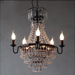 Amerikaanse Country Retro Kaars Kristallen Lamp
