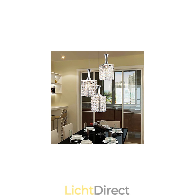 3 lampen metalen frame K9 kristallen kroonluchter hanglamp stuurlamp