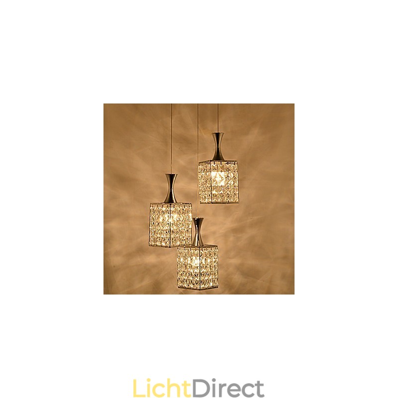 3 lampen metalen frame K9 kristallen kroonluchter hanglamp stuurlamp