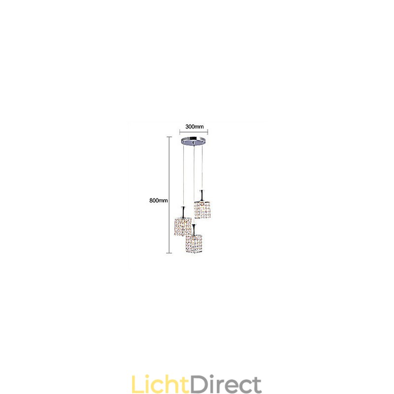 3 lampen metalen frame K9 kristallen kroonluchter hanglamp stuurlamp