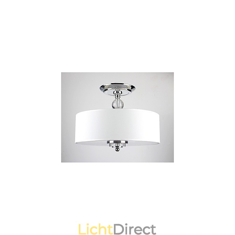 Elegante kristallen plafondlamp met 6 lampen in cilindervormige kap