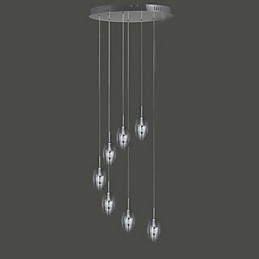 Moderne, eigentijdse, traditionele, klassieke, metalen hanglamp van chroom