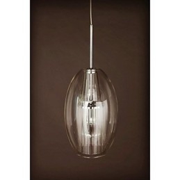 Moderne, eigentijdse, traditionele, klassieke, metalen hanglamp van chroom