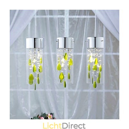 Artistieke kristallen hanglamp met groene decoraties G4-lampvoet Artistieke kristallen hanglamp met groene decoraties G4-lampvoet