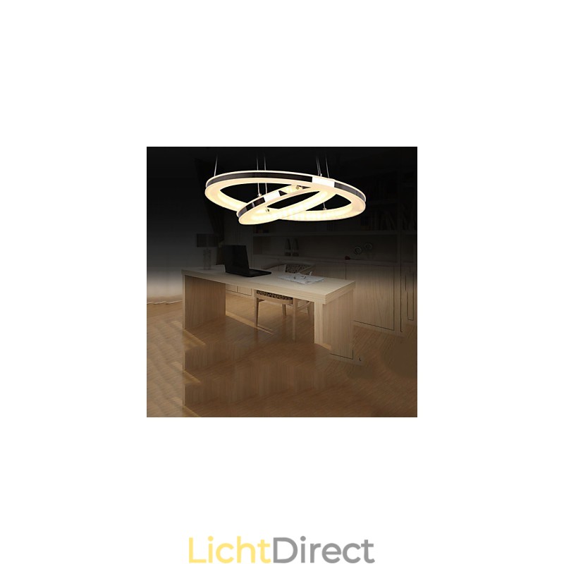 Acryl Hanglamp Ronde Kroonluchter Verlichting met 2 Ringen Lampen Armaturen