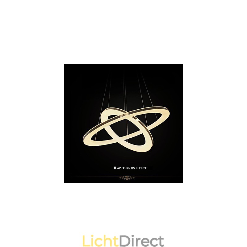 Acryl Hanglamp Ronde Kroonluchter Verlichting met 2 Ringen Lampen Armaturen