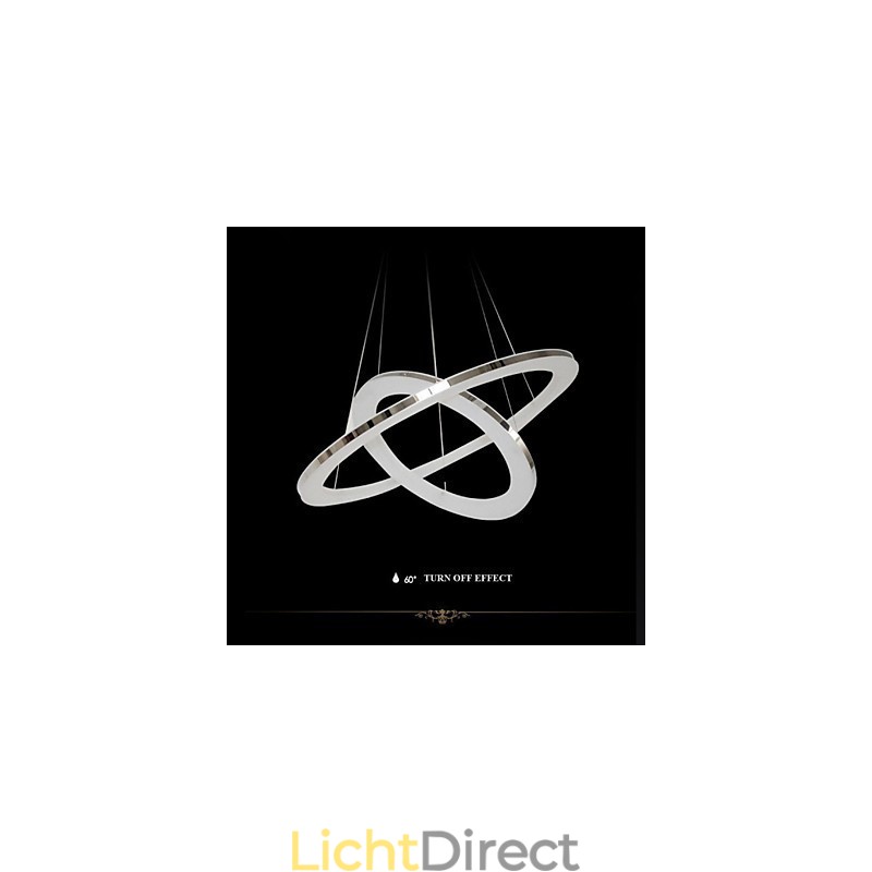 Acryl Hanglamp Ronde Kroonluchter Verlichting met 2 Ringen Lampen Armaturen
