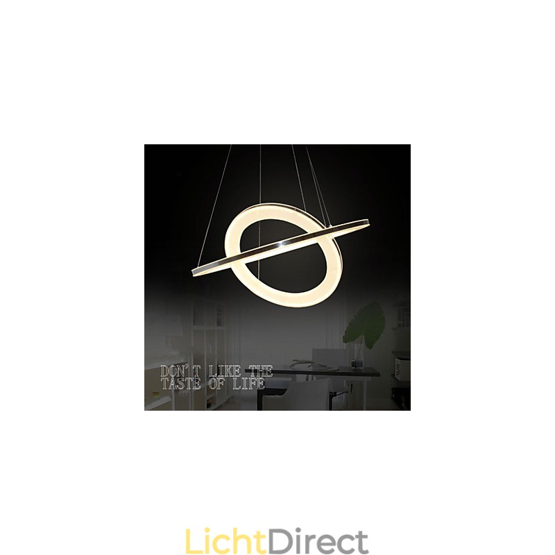 Acryl Hanglamp Ronde Kroonluchter Verlichting met 2 Ringen Lampen Armaturen