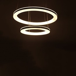 Acryl Hanglamp Ronde Kroonluchter Verlichting met 2 Ringen Lampen Armaturen