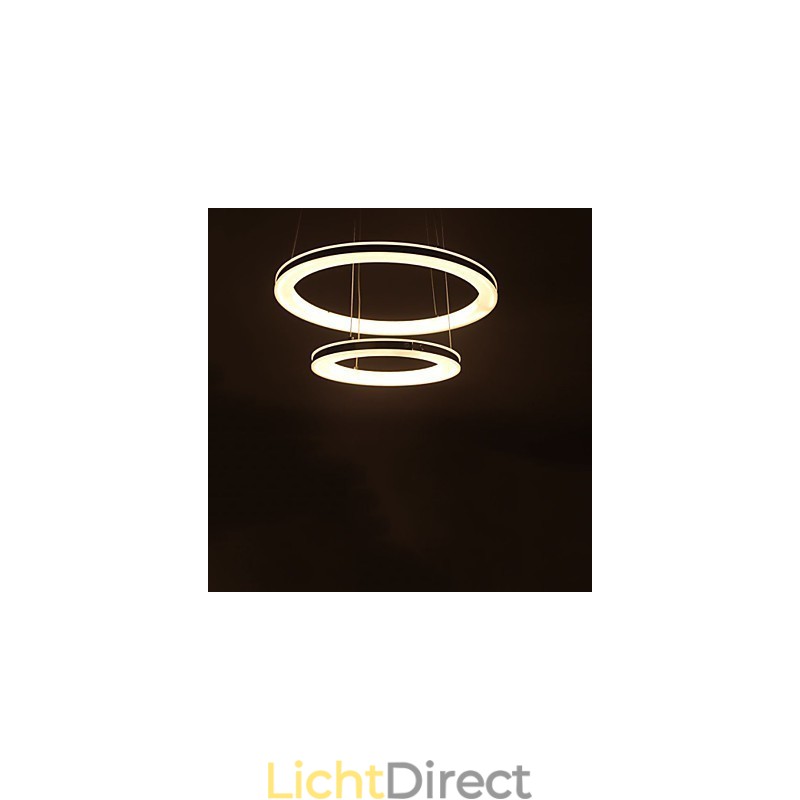 Acryl Hanglamp Ronde Kroonluchter Verlichting met 2 Ringen Lampen Armaturen