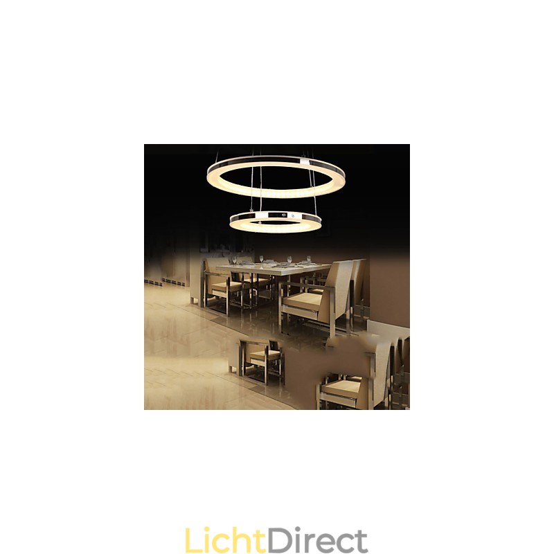 Acryl Hanglamp Ronde Kroonluchter Verlichting met 2 Ringen Lampen Armaturen