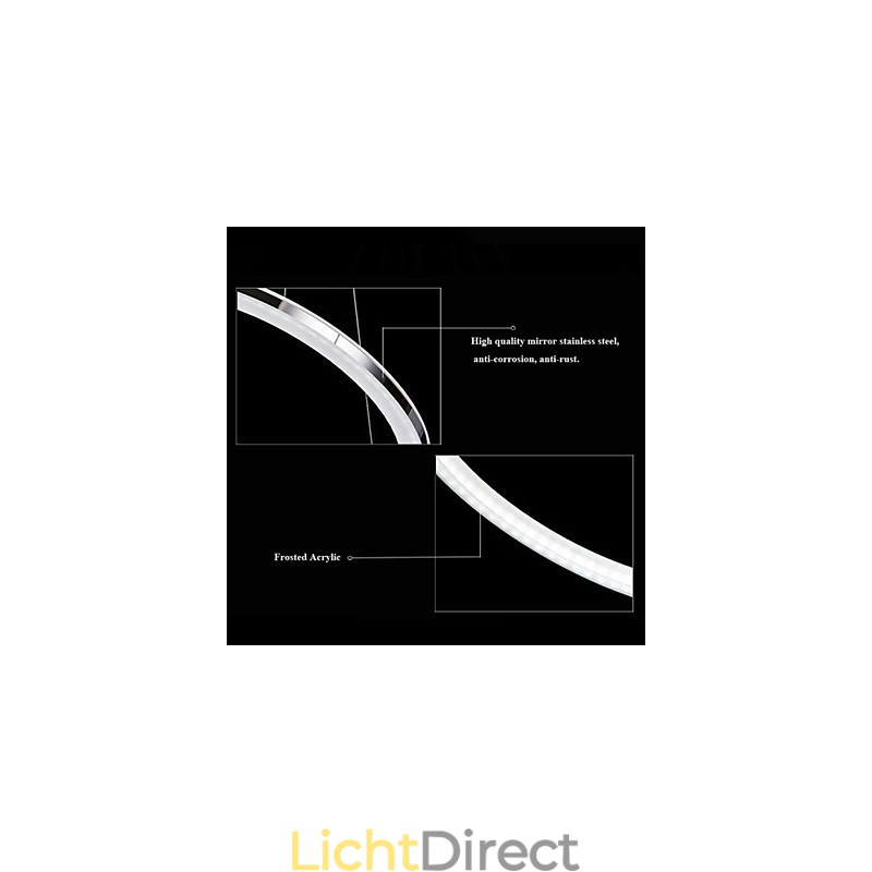 Acryl Hanglamp Ronde Kroonluchter Verlichting met 2 Ringen Lampen Armaturen