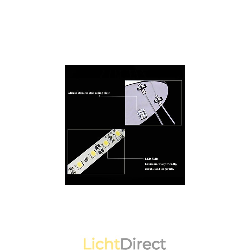 Acryl Hanglamp Ronde Kroonluchter Verlichting met 2 Ringen Lampen Armaturen