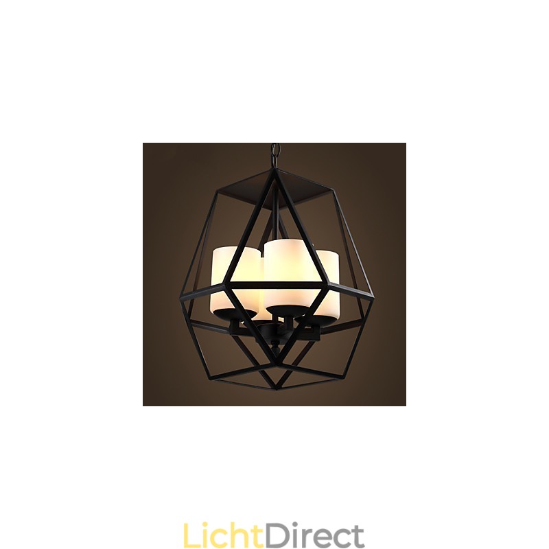 Topniveau Americange Vintage zwarte ijzeren lamp moderne kroonluchter kroonluchter 4 lampen