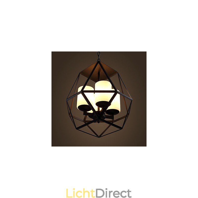 Topniveau Americange Vintage zwarte ijzeren lamp moderne kroonluchter kroonluchter 4 lampen