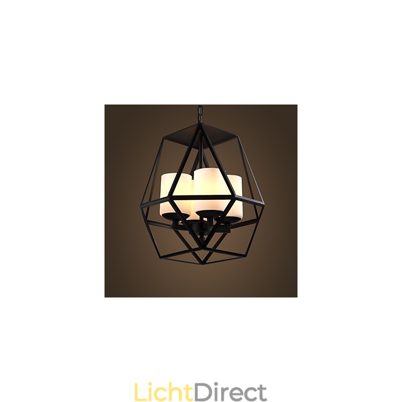 Topniveau Americange Vintage zwarte ijzeren lamp moderne kroonluchter kroonluchter 4 lampen