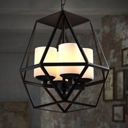 Topniveau Americange Vintage zwarte ijzeren lamp moderne kroonluchter kroonluchter 4 lampen