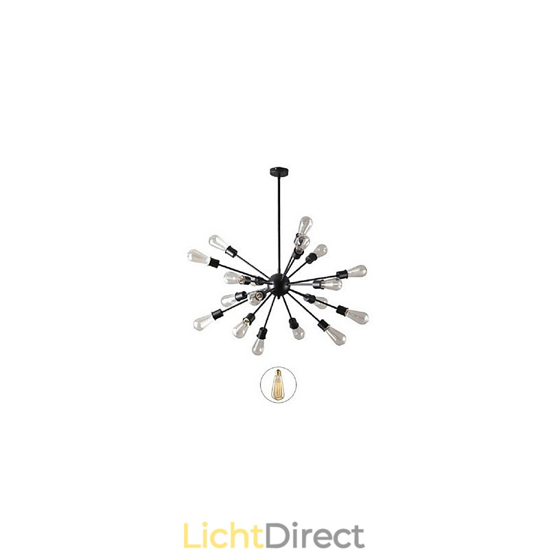 Moderne hanglamp met 20 lampen in radiale uitvoering