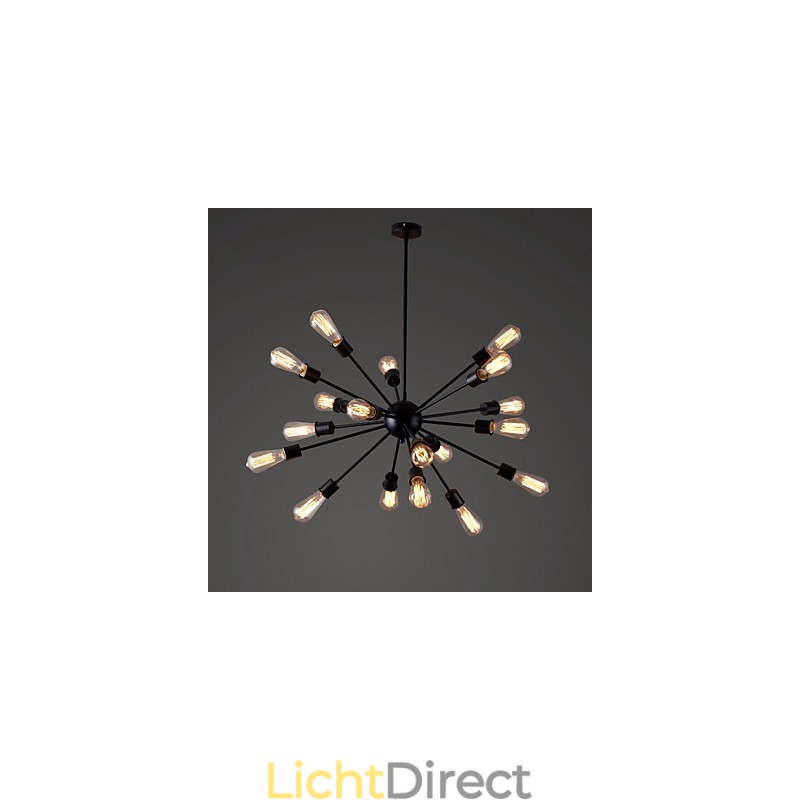 Moderne hanglamp met 20 lampen in radiale uitvoering