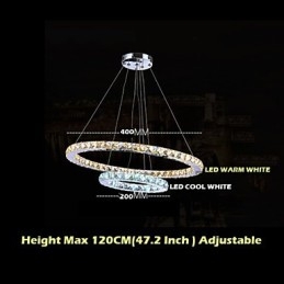 Hotel Hanglamp Kristallen Kroonluchter Verlichting Plafondlampen Armaturen met Warm en Koel Wit