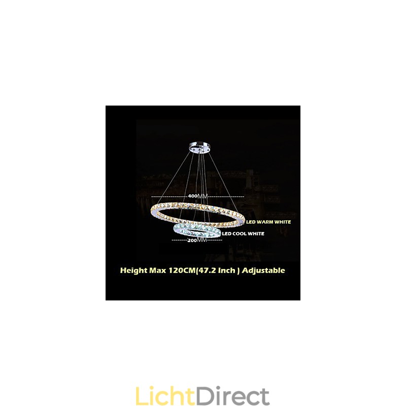 Hotel Hanglamp Kristallen Kroonluchter Verlichting Plafondlampen Armaturen met Warm en Koel Wit
