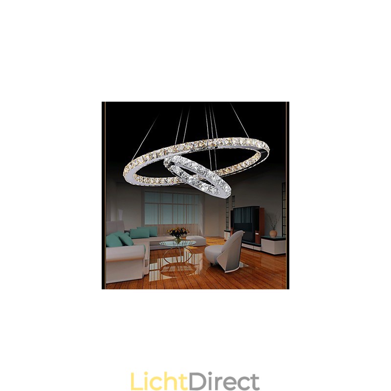 Hotel Hanglamp Kristallen Kroonluchter Verlichting Plafondlampen Armaturen met Warm en Koel Wit
