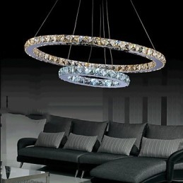 Hotel Hanglamp Kristallen Kroonluchter Verlichting Plafondlampen Armaturen met Warm en Koel Wit