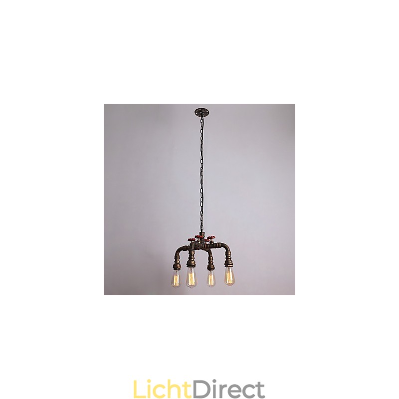 Waterpijp Retro 4Licht Schilderij Hanglamp