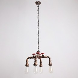 Waterpijp Retro 4Licht Schilderij Hanglamp