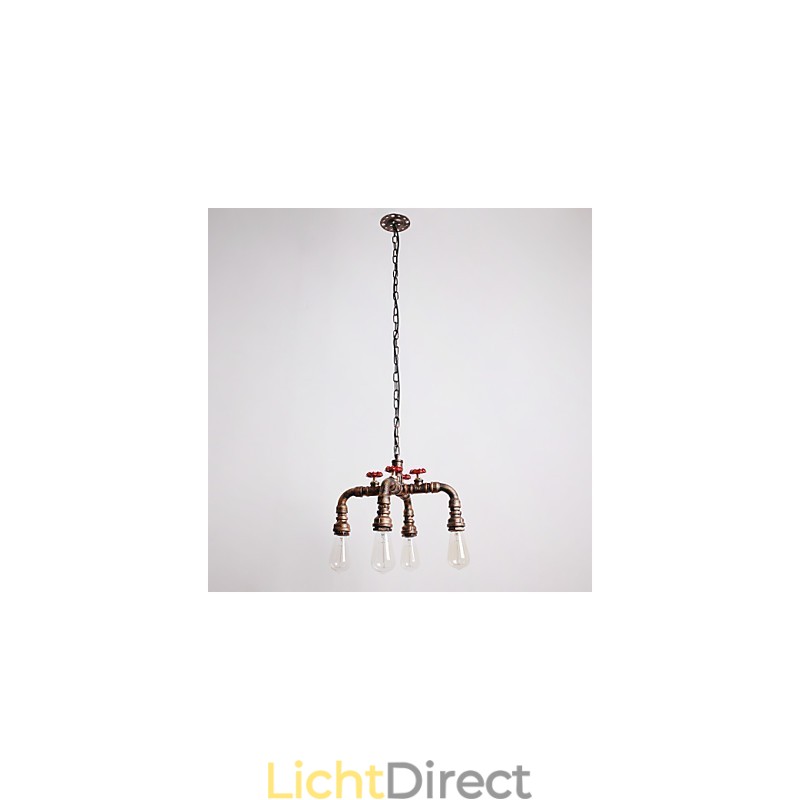 Waterpijp Retro 4Licht Schilderij Hanglamp
