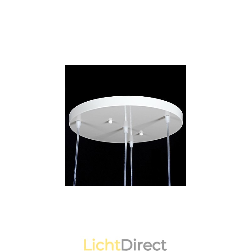 Witte hanglamp met vier lampen, patroon, glazen kap, handverguld, Europees retro klassiek
