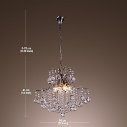 Moderne, eigentijdse kristallen mini-stijl gegalvaniseerde metalen hanglamp