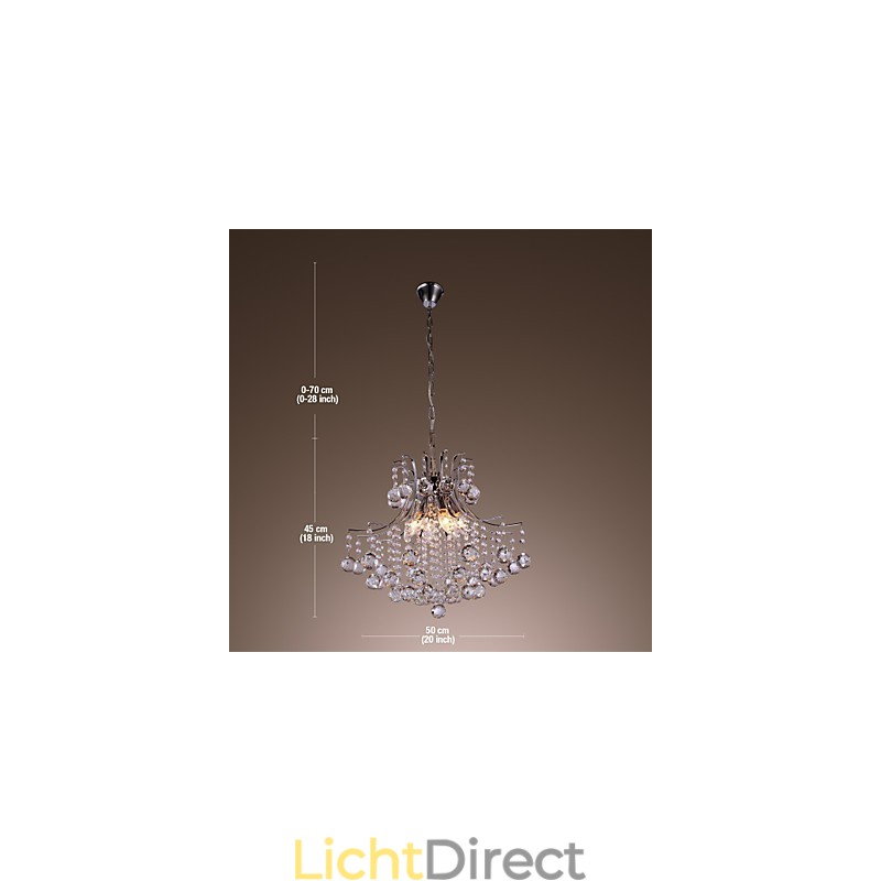 Moderne, eigentijdse kristallen mini-stijl gegalvaniseerde metalen hanglamp