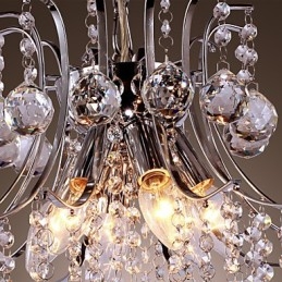 Moderne, eigentijdse kristallen mini-stijl gegalvaniseerde metalen hanglamp