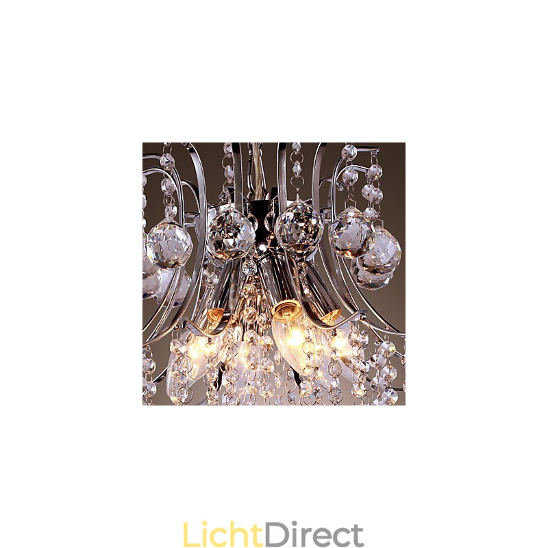 Moderne, eigentijdse kristallen mini-stijl gegalvaniseerde metalen hanglamp