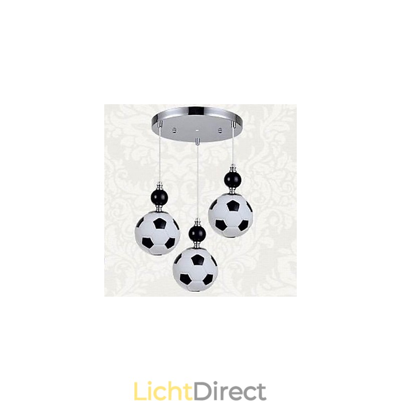 Klassieke moderne voetbal ronde hanglamp 3 lampen