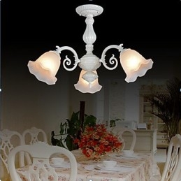 Inbouwlamp met drie lampen, wit, Europees, retro, klassiek